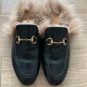 Gucci Princetown Fur Mules Sz 7.5!!!